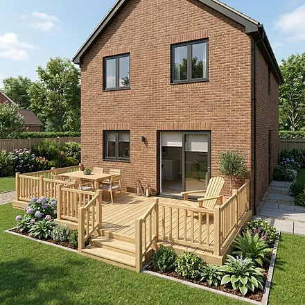Medium UK garden deck of 15 to 30 square metres