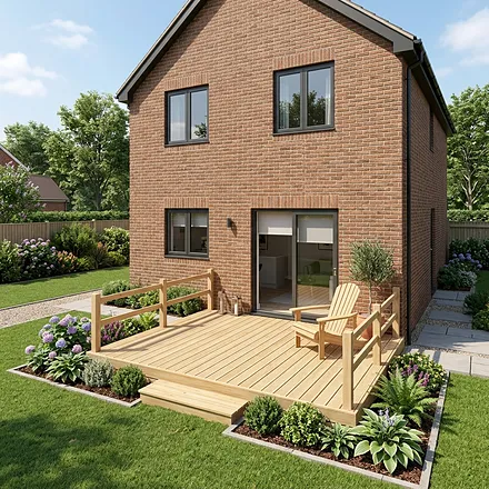 Small UK garden deck under 15 square metres